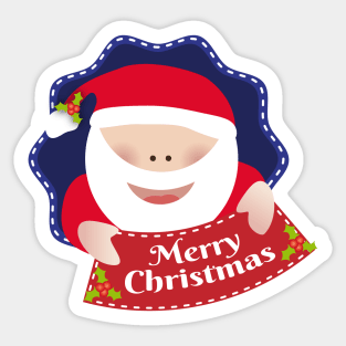 Merry Christmas Santa Claus blue Sticker